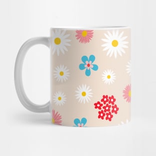 Spring Flower Pattern on Cream background Mug